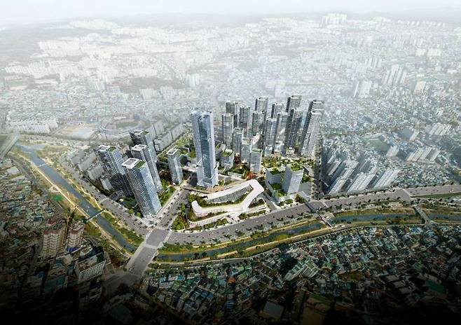 광주 전방·일신방직 부지 개발 조감도.