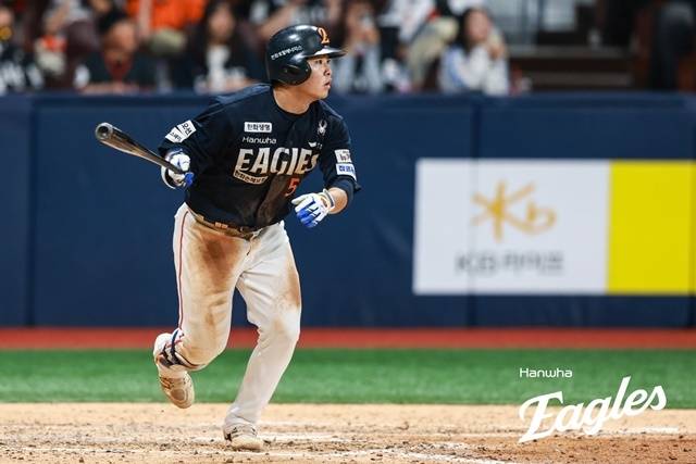 1일 창원 NC전에서 분전한 문현빈. 사진=한화 제공