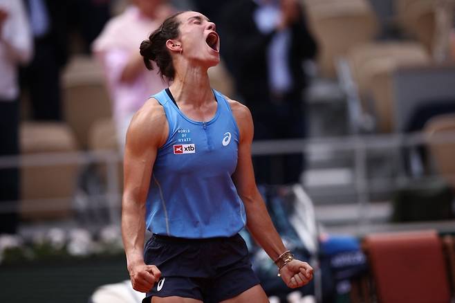 승리 후 기뻐하는 보아송. AFP연합