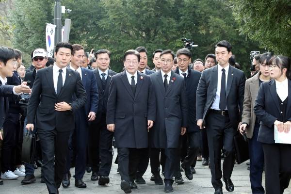 이재명 21대 대통령이 지난 4월 3일 제주4·3평화공원에서 거행된 제77주년 4·3희생자추념식에 참석했다.