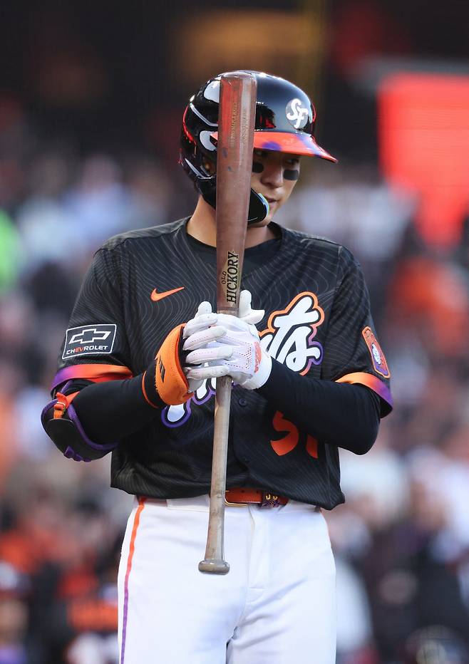 이정후가 4일(한국시각) 샌디에이고전에서 3회말 타석에 들어서고 있다. Imagn Images연합뉴스