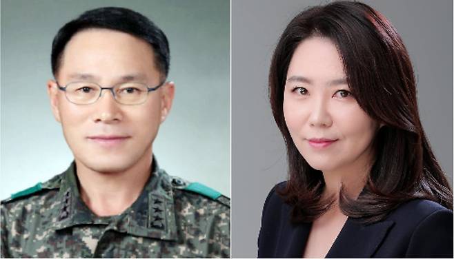 경호처장에 임명된 황인권 전 육군 대장과 대변인에 임명된 강유정 국회의원./연합뉴스