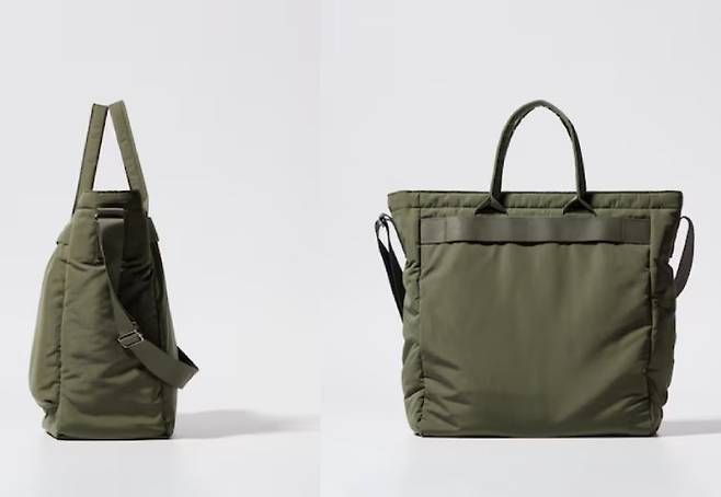 고가 브랜드를 고집하지 않고 품질 좋은 ‘듀프(복제)’ 상품을 찾는 사람들이 늘면서 유니클로의 ‘2WAY유틸리티숄더백’ 같은 상품이 인기를 끌고 있다. 유니클로 홈페이지 캡처