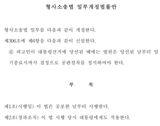 김용민 더불어민주당 의원이 지난달 2일 발의한 형사소송법 개정안. 사진 의안정보시스템 홈페이지 캡