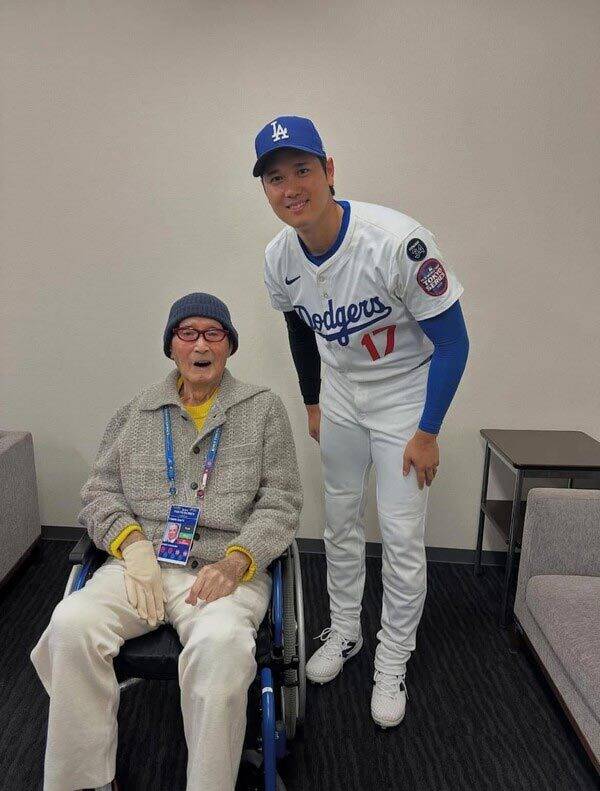 생전의 나가시마 감독과 오타니 쇼헤이. 오타니 인스타그램 캡처