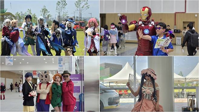 '코믹월드 321 청주'에 참여한 코스프레팀들. /남연우기자