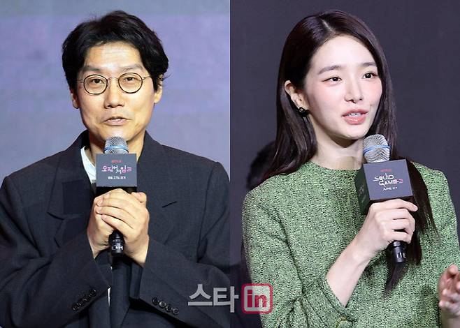 황동혁 감독(왼쪽) 박규영(사진=방인권 기자)