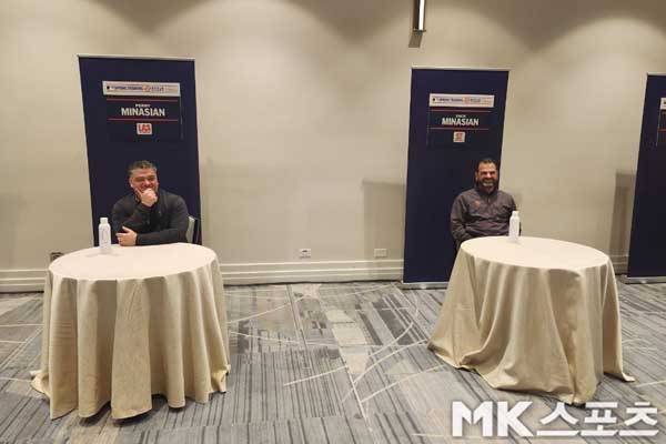 지난 2월 스프링캠프 미디어데이에 참석한 페리 미나시안과 잭 미나시안. 사진= MK스포츠 DB