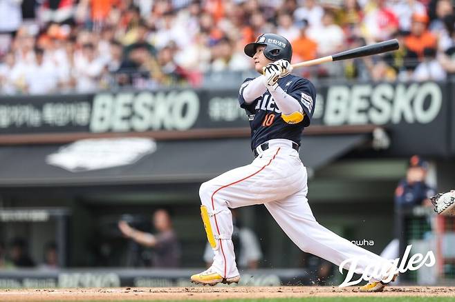 ▲ 이진영은 6일부터 8일까지 열린 광주 KIA 3연전에서 합계 7안타 5타점의 맹활약을 선보였다 ⓒ한화이글스