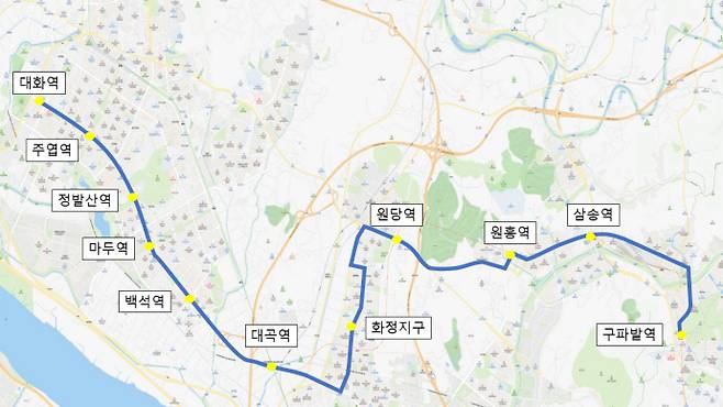 심야버스 N999번 노선도. 사진=고양시청