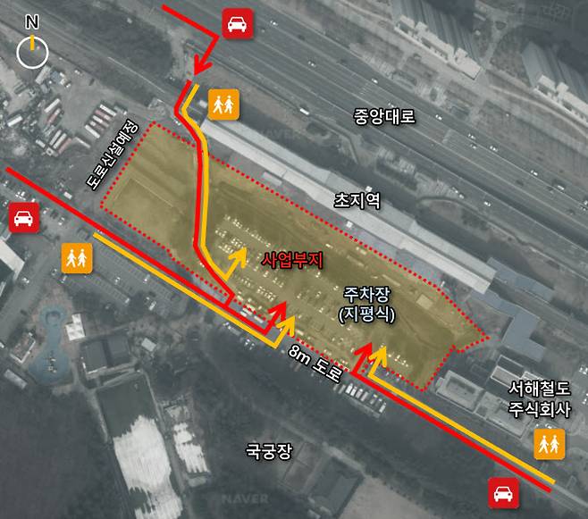 초지역 환승주차장 대상지 위치도. (자료 = 안산시 제공)