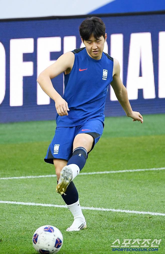 2026 FIFA 북중미 월드컵 3차 예선 최종전 공식 훈련이 9일 서울월드컵경기장에서 열렸다. 이강인이 훈련을 소화하고 있다. 상암=박재만 기자 pjm@sportschosun.com/2025.06.09/