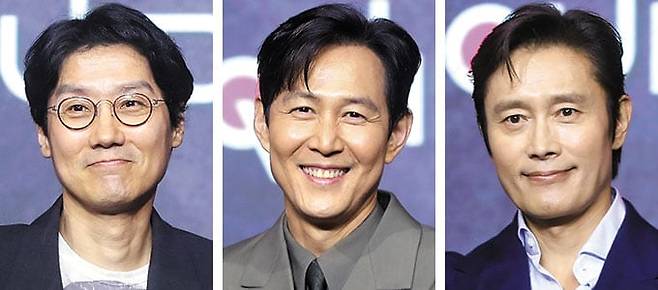 감독 황동혁, 배우 이정재, 배우 이병헌