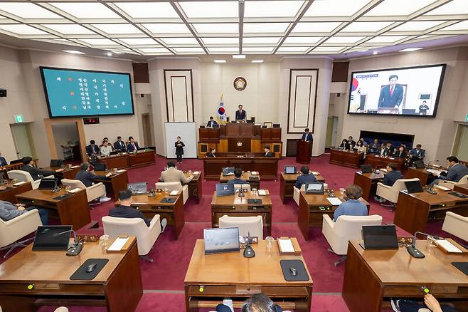 구미시의회 본회의 모습. 구미시의회 제공