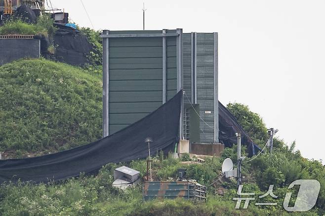 경기 파주시 접경지역 우리측 초소에 설치된 대북확성기 ⓒ News1 유승관 기자