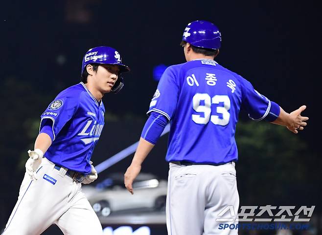 10일 광주 기아챔피언스필드에서 열린 KBO리그 KIA와 삼성의 경기. 8회 KIA 김현수 상대 만루홈런을 날린 삼성 이재현. 광주=송정헌 기자songs@sportschosun.com/2025.06.10/