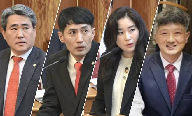 (왼쪽부터) 송진호 변호사, 이동찬 변호사, 김계리 변호사, 배의철 변호사 ⓒ시사저널 양선영 디자이너·연합뉴스