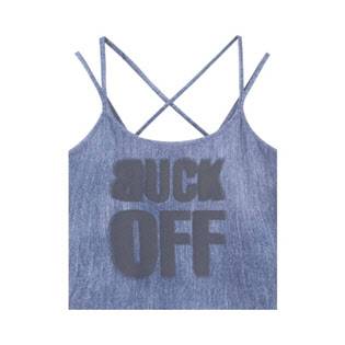 버커루 여성 데님 프린트 크롭 나시 탑. (사진=한세엠케이)