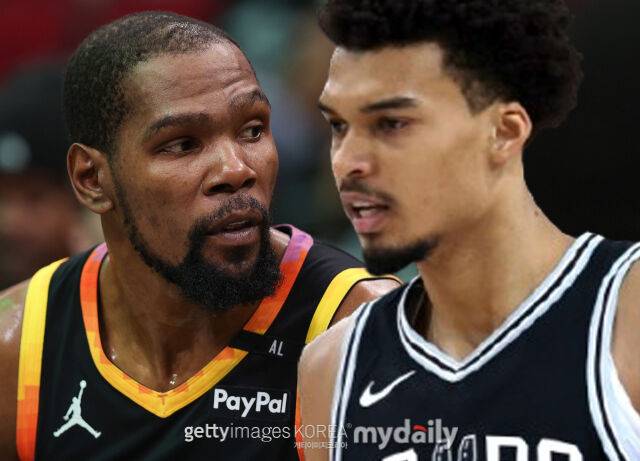 듀란트(왼쪽)과 웸반야마. /게티이미지코리아