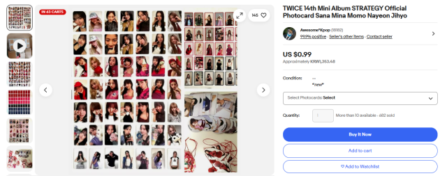 이베이에서 판매 중인 K팝 굿즈. 사진 제공=이베이