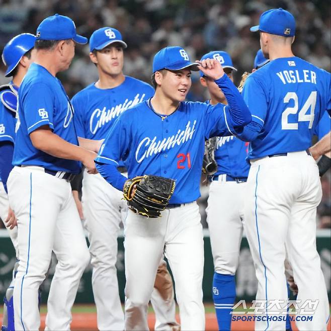 주니치 신인투수 가네마루는 13일 세이부전에서 6.1이닝 1실점 호투를 했다. 사진캡처=주니치 드래곤즈 SNS