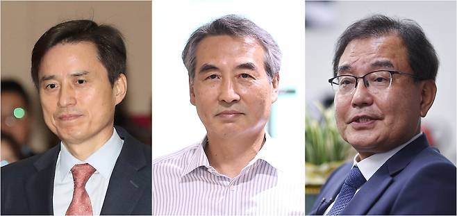 이재명 정부 1호 법률인 내란·김건희·순직해병 특검법이 시행되면서 3개 특별검사팀이 동시에 닻을 올렸다. 조은석·민중기·이명현 특검(왼쪽부터)도 임명 이튿날인 13일 곧바로 포부를 밝히며 본격적인 특검팀 구성에 착수했다.