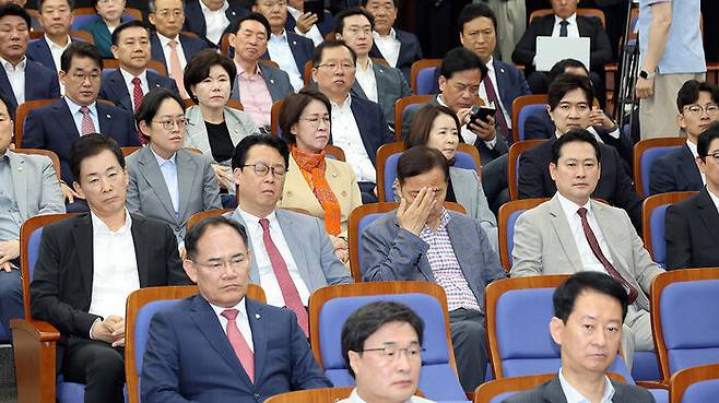 지난 5일 서울 여의도 국회에서 열린 국민의힘 의원총회