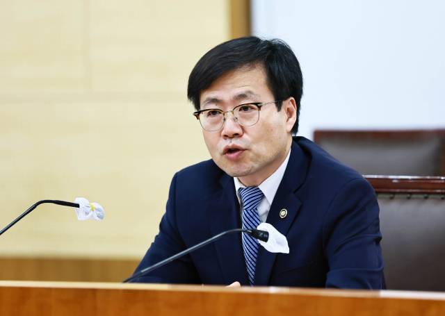 여한구 통상교섭본부장이 16일 정부세종청사에서 열린 대미 협상 TF 출범식에서 발언하고 있다. 연합뉴스