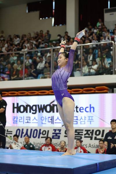 충청북도 제천시에서 열린 '2025 기계체조 아시아선수권대회'에 참가한 한국 체조 대표팀 모습. 사진┃대한체조협회