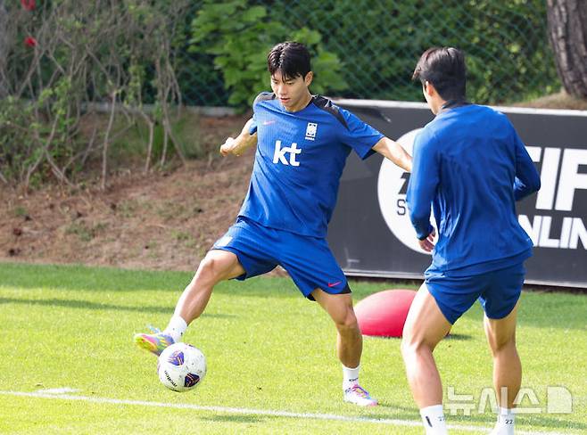 전진우가 지난 6월 8일 경기 파주시 국가대표트레이닝센터(NFC)에서 훈련을 하고 있다. /사진=뉴시스