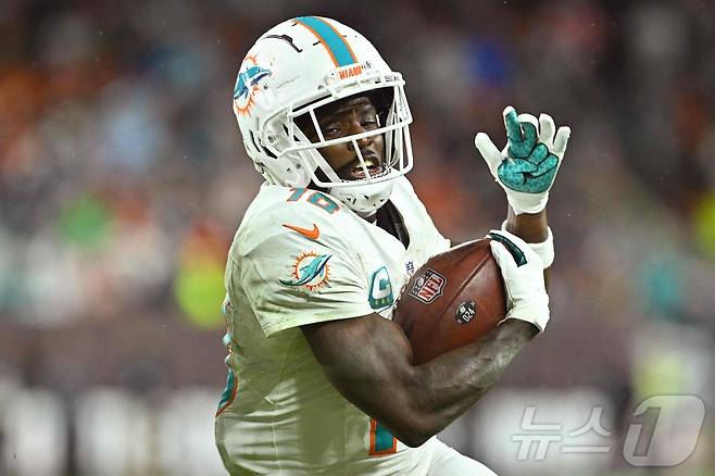 마이애미 돌핀스 리시버 타이릭 힐. ⓒ AFP=뉴스1