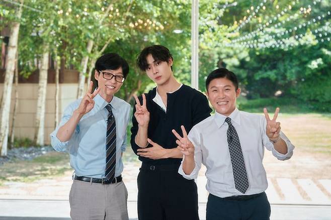 왼쪽부터 유재석, 추영우, 조세호