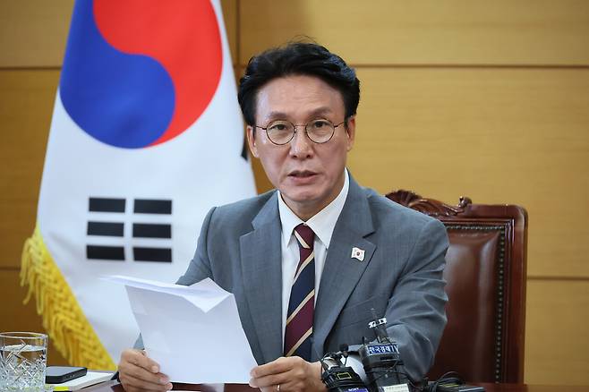 6월10일 기자간담회에서 발언하고 있는 김민석 국무총리 후보자. ⓒ연합뉴스