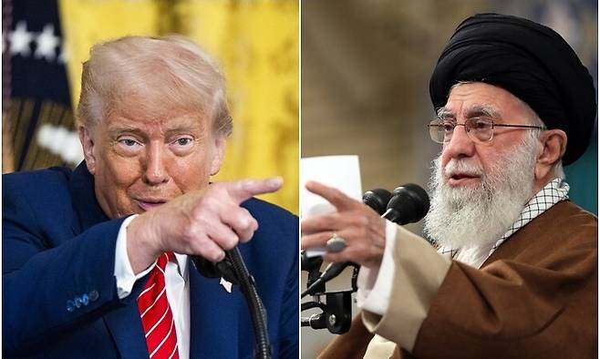 도널드 트럼프 미국 대통령과 아야톨라 알리 하메네이 이란 최고지도자. 연합뉴스