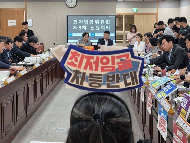 최저임금위원회는 19일 ‘제6차 전원회의’를 열고 내년도 최저임금 수준 결정을 위한 심의를 벌였다./ 정다운 기자