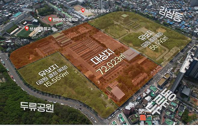 대구시청 신청사 예정 부지인 옛 두류정수장 터. /대구시 제공