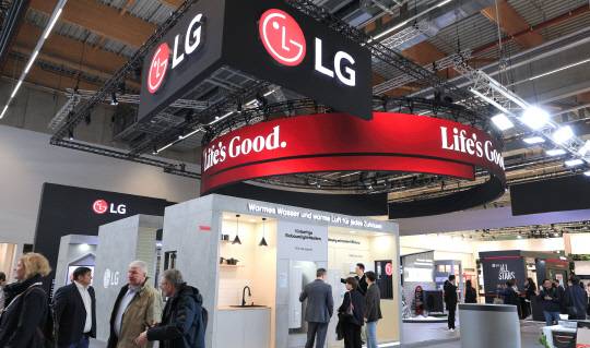 지난 3월 독일 프랑크푸르트에서 열린 세계 최대 규모 냉난방공조(HVAC) 전시회인 'ISH 2025' LG전자 부스. LG전자 제공