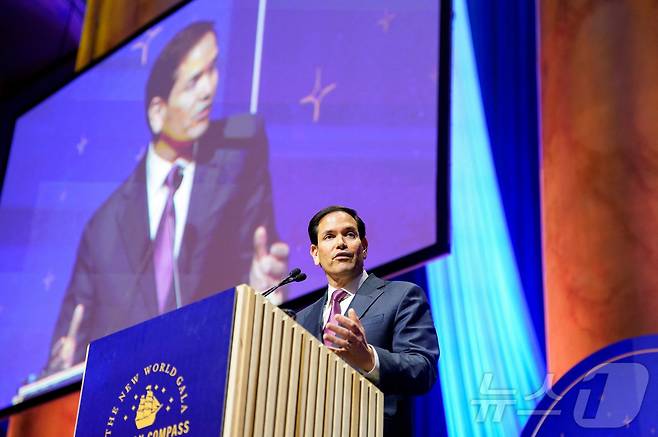 마코 루비오 미 국무장관이 3일(현지시간) 워싱턴 내셔널 빌딩 뮤지엄에서 열린 보수 성향 싱크탱크 아메리칸 컴패스의 행사에 참석해 발언하고 있다. 2025.06.03 ⓒ 로이터=뉴스1 ⓒ News1 최종일 선임기자