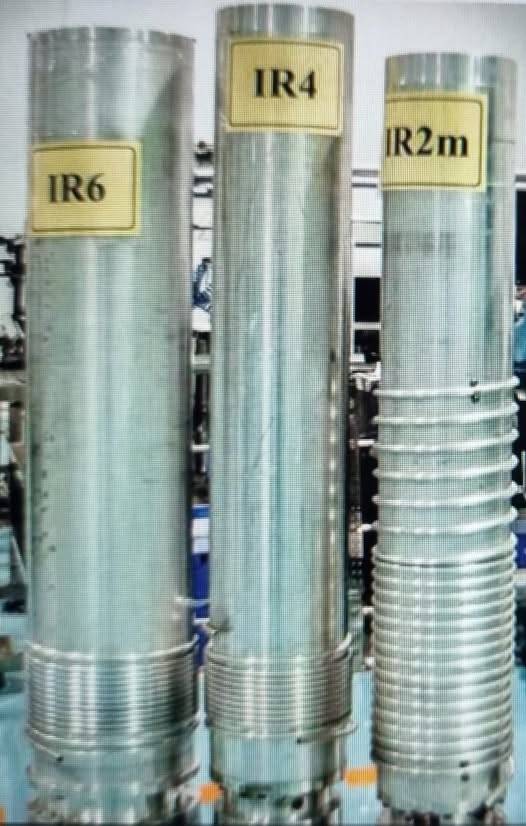 포르도 핵 농축시설에 보관된 원심분리기 IR4, IR6, IR2m. 로터 소재와 회전속도, 길이와 직경, 상하 온도차 등을 개선해, 분리능력을 획기적으로 높여 고농축우라늄(HEU)을 생산할 수 있다. 이춘근 한국과학기술기획평가원 초빙전문위원 페이스북 캡처