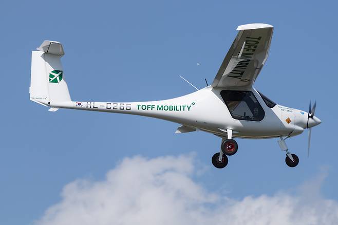 토프모빌리티의 전기비행기.