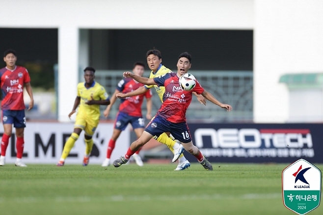 김천상무 시절 서민우. 사진=한국프로축구연맹