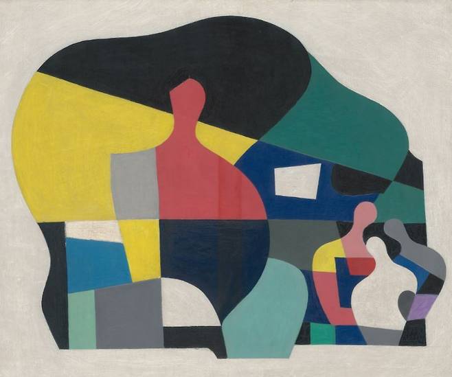 김환기, <론도>, 1938. 캔버스에 유화 물감. 61x71.5.cm, ⓒ(재)환기재단·환기미술관, 국가등록문화유산 (국립현대미술관 제공)