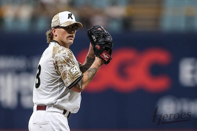 ▲ 25일 고척 KIA전에서 KBO리그 데뷔전을 가진 라클란 웰스 ⓒ키움히어로즈