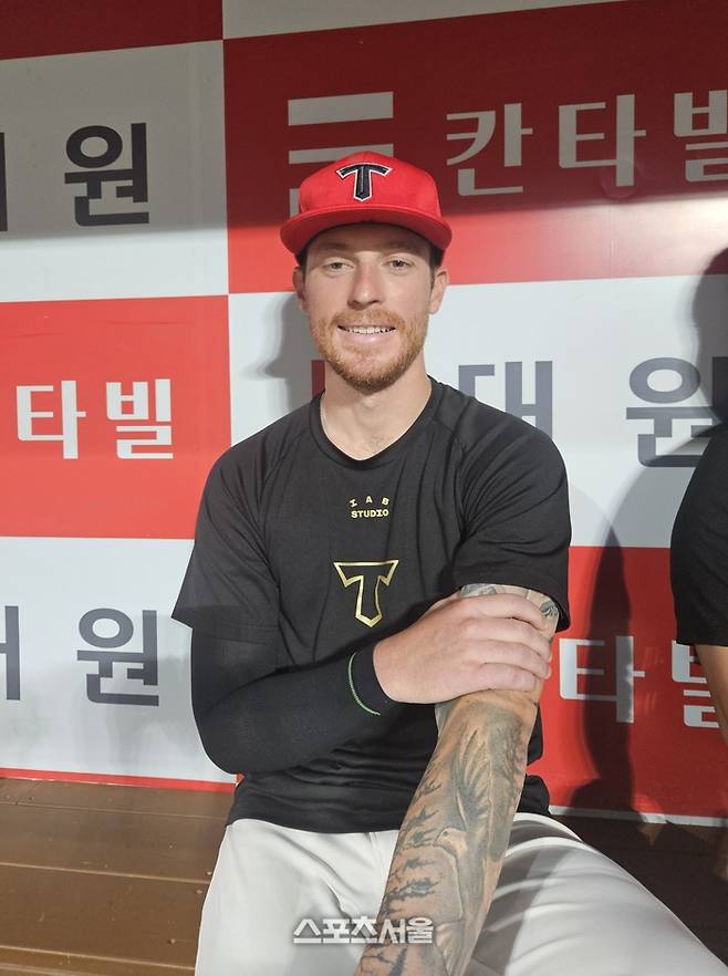 KIA 올러가 25일 서울 고척스카이돔에서 열린 2025 KBO리그 정규시즌 키움전 승리 후 취재진 인터뷰에 응하고 있다. 잠실 | 강윤식 기자 skywalker@sportsseoul.com