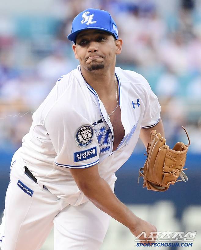 26일 대구 삼성라이온즈파크에서 열린 삼성과 한화의 경기. 선발 투구하고 있는 삼성 가라비토. 대구=송정헌 기자songs@sportschosun.com/2025.06.26/