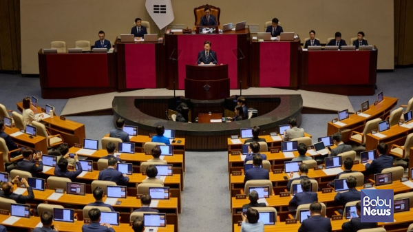 이재명 대통령이 26일 국회에서 추가경정예산안 시정연설을 하고 있다. ⓒ대통령실