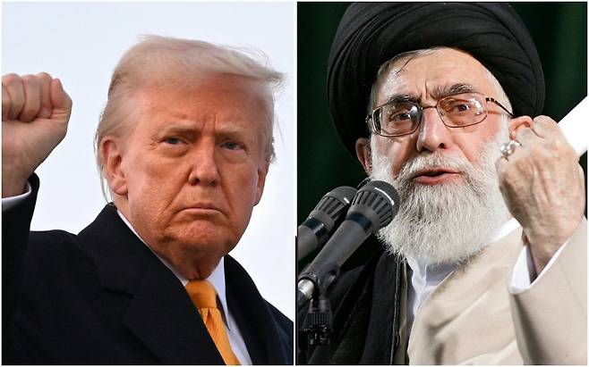 도널드 트럼프(왼쪽) 미국 대통령과 아야톨라 세예드 알리 하메네이 이란 최고지도자./AFP 연합뉴스
