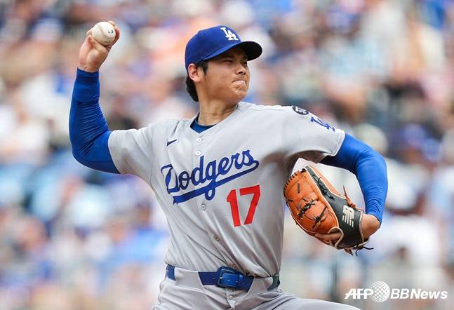 오타니가 29일 캔자스시티전 선발 등판해 투구를 펼치고 있다. /AFPBBNews=뉴스1