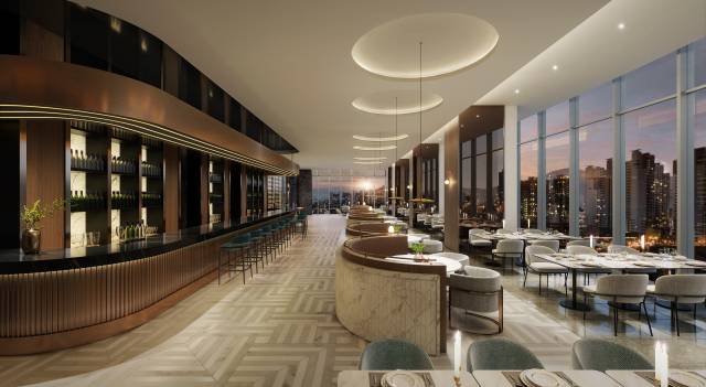 분양을 앞둔 부산 해운대구 르엘 리버파크 센텀은 3300평에 달하는 대규모 커뮤니티 시설을 선보일 계획이다. 단지 내 조성될 라운지의 모습. 백송홀딩스 제공