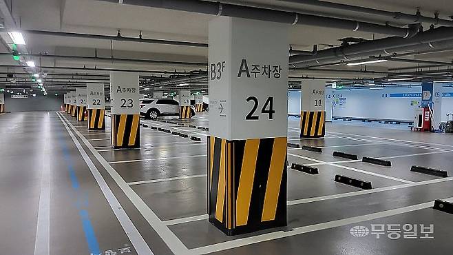 지하주차장 자체에는 수십대의 공간이 있음에도, 현황판에 제대로 반영되지 못하는 오류가 있었다.